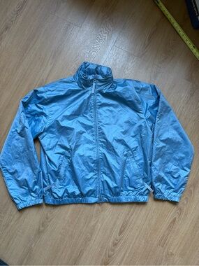 Ralph Lauren Polo Sport Womens Metallic Blue Windbreaker Jacket Vintage